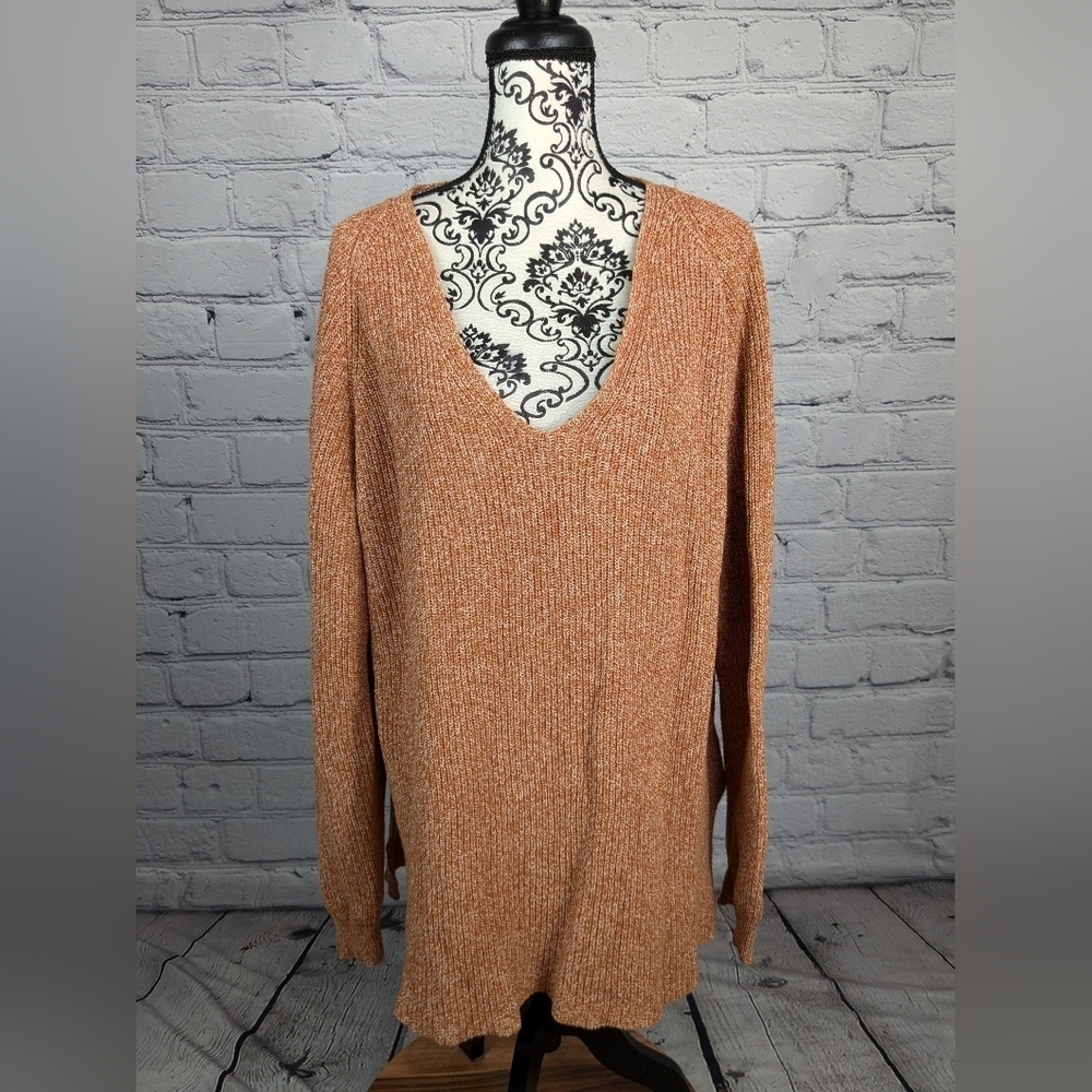 Good Threads women's long sleeve stretch knit popover sweater plus size 2x b15a